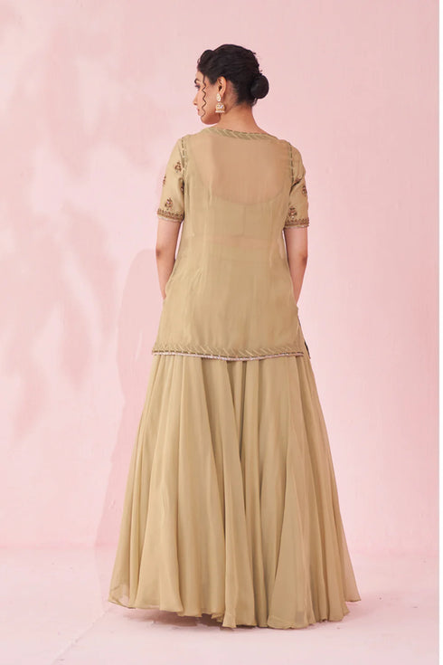 Gulmohar Green Lehenga Set