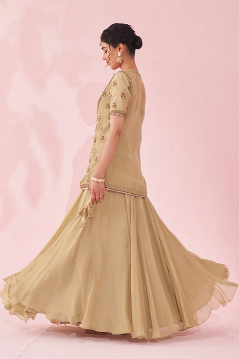 Gulmohar Green Lehenga Set