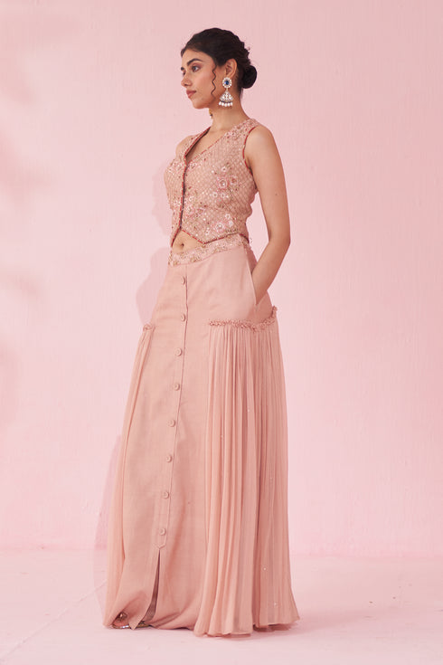 Gamya Blush Pink Lehenga Set