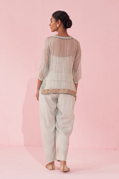 Gajara Pale Blue Shirt Pant Set