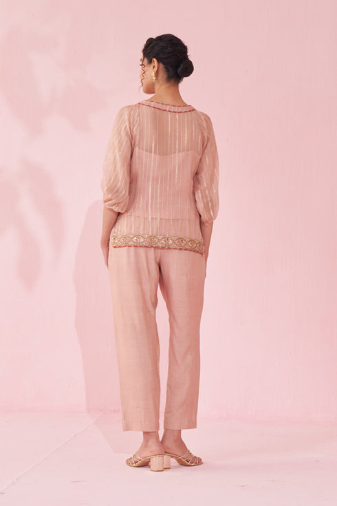 Gajara Blush Pink Shirt Pant Set