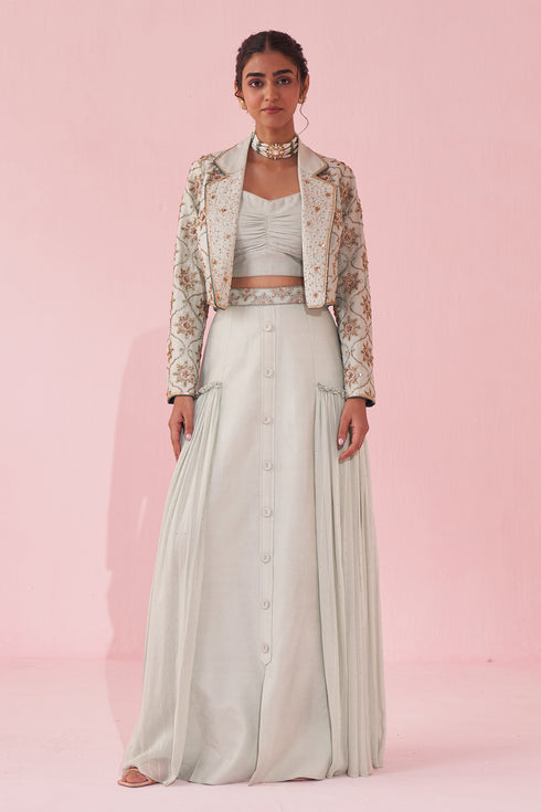 Gaarvi Pale Blue Lehenga Set