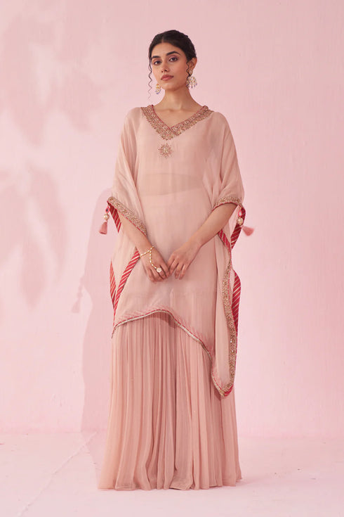 Gulbagh Blush Pink Kaftan Set