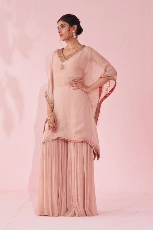 Gulbagh Blush Pink Kaftan Set