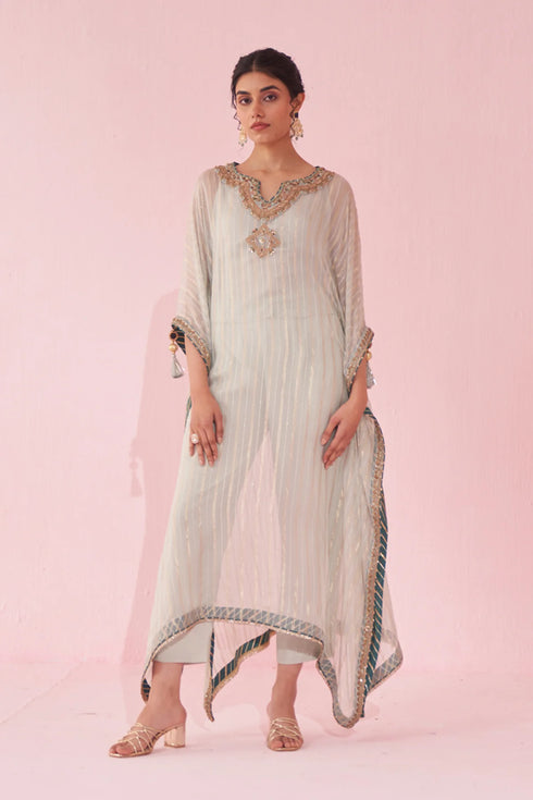 Gulzaar Pale Blue Kaftan Set