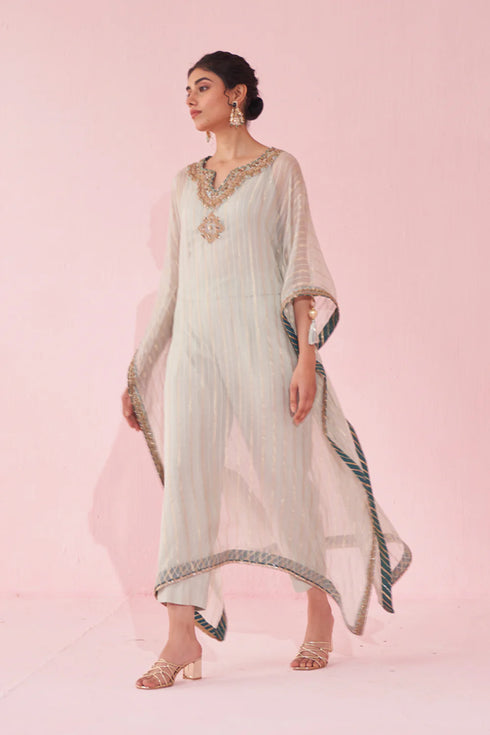 Gulzaar Pale Blue Kaftan Set
