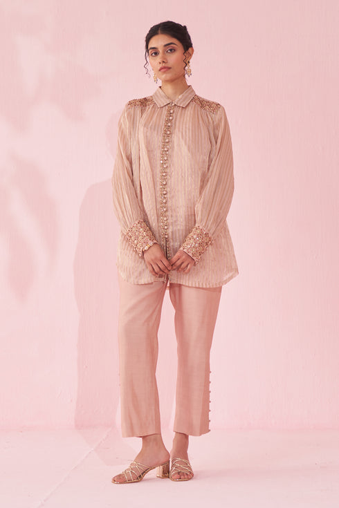 Gina Blush Pink Shirt Pant Set