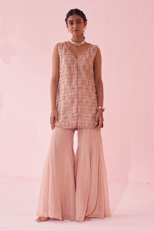 Ghaziya Blush Pink Sharara Set