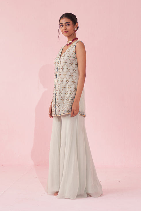 Ghaziya Pale Blue Sharara Set