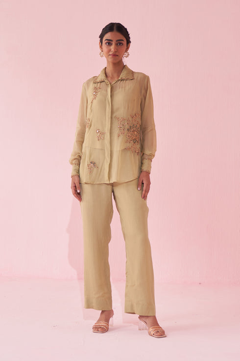 Gulmina Green Shirt Pant Set