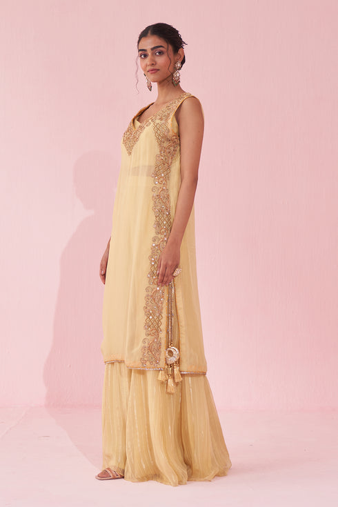 Geetika Yellow Sharara Set