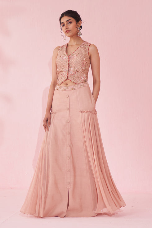 Gamya Blush Pink Lehenga Set