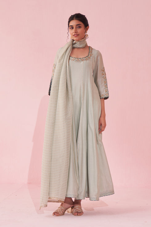 Gauri Pale Blue Anarkali Set