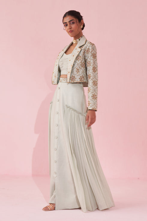 Gaarvi Pale Blue Lehenga Set