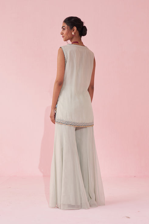 Ghaziya Pale Blue Sharara Set