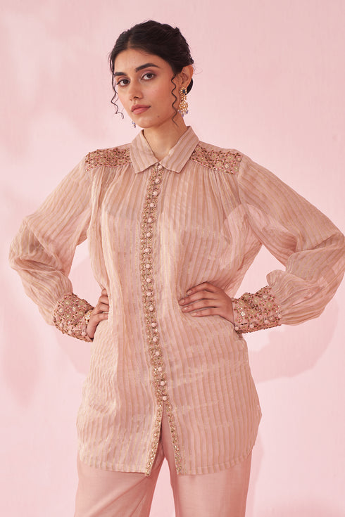 Gina Blush Pink Shirt Pant Set