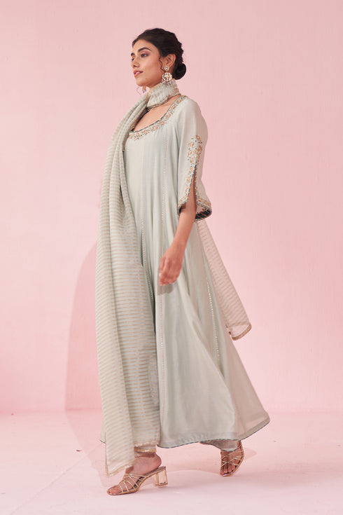 Gauri Pale Blue Anarkali Set