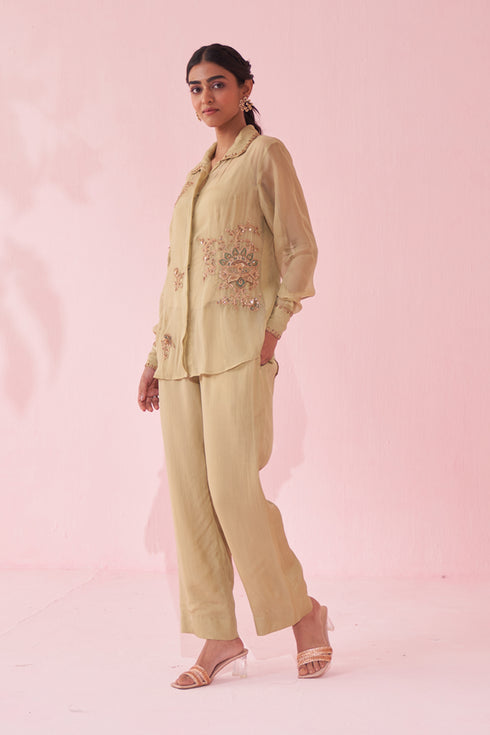 Gulmina Green Shirt Pant Set