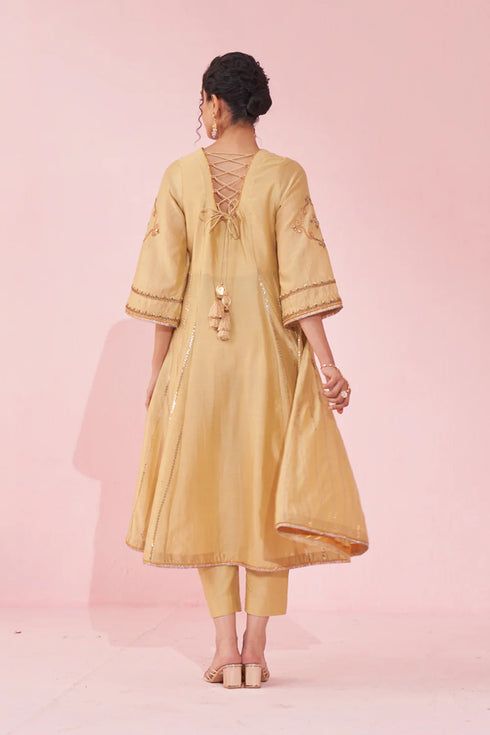 Gaura Yellow Anarkali Set