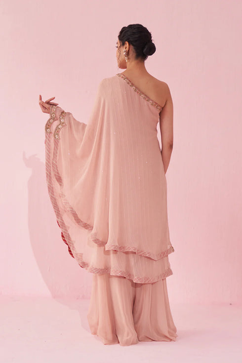 Gulbano Blush Pink Sharara Set