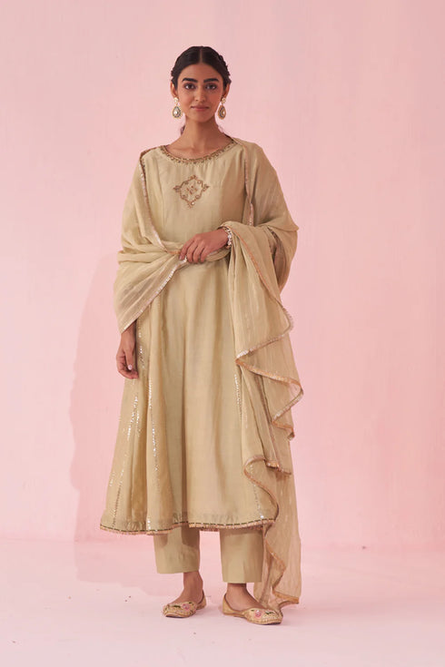 Gaura Green Anarkali Set