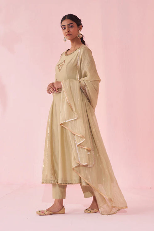 Gaura Green Anarkali Set