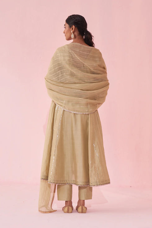 Gaura Green Anarkali Set