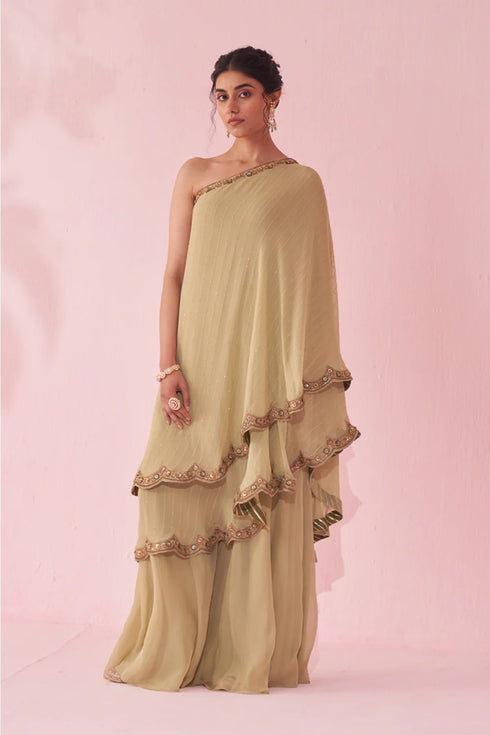 Gulbano Green Sharara Set