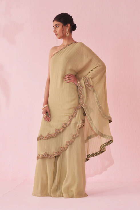 Gulbano Green Sharara Set