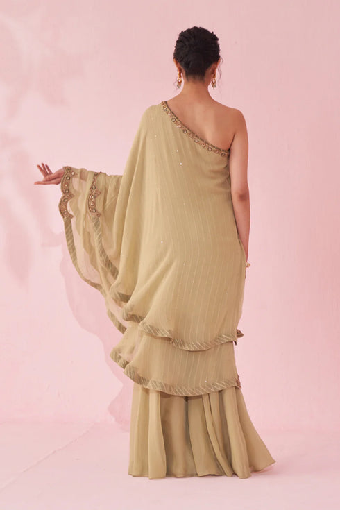 Gulbano Green Sharara Set