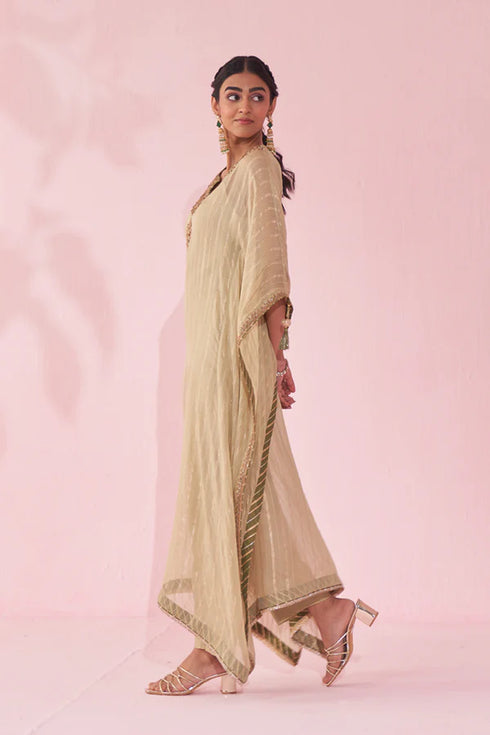 Gulzaar Green Kaftan Set