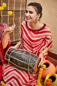 Leheria Kaftan Set With Gota Embroidery