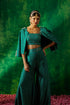 Short Bandhni Blazer With Bustier And Flared Pants