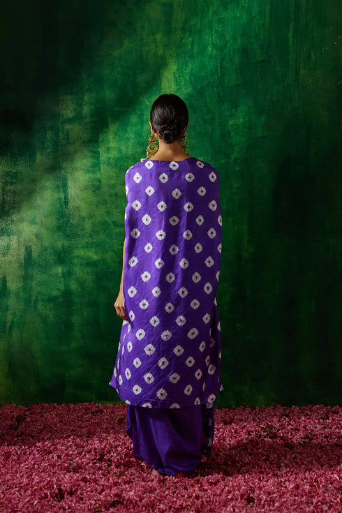 Shibori Wrap Paired With Skirt