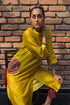 Chanderi Kurta With Beautiful Lotus Embroidered Motifs And Gharchola Pants