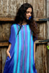 Electric Blue Chinon Chiffon Striped Embroidered Co-Ord Set