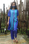 Electric Blue Chinon Chiffon Striped Embroidered Co-Ord Set