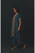 Navy Blue Crepe Textured Tunic Set