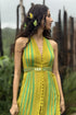 Lime Chinon Chiffon Pant Set