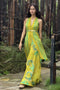Lime Chinon Chiffon Pant Set