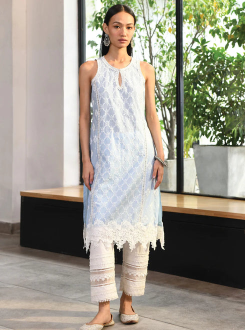 Newry Kurta with Multi Lace Slim Pants