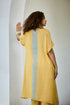 Printed Yellow Linen Kurta Set