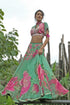 Mint Organza Floral Lehenga Set