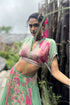 Mint Organza Floral Lehenga Set