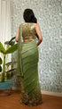 Perfect Times : Olive Shaded Embellished Saree Set