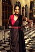Black Red Bandhni Drape Saree