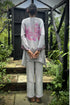 White & Pink Crepe Embroidered Co-Ord Set