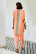 Printed Peach Linen Kurta Set