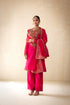 Pink Embroidered Organza Kurta Set