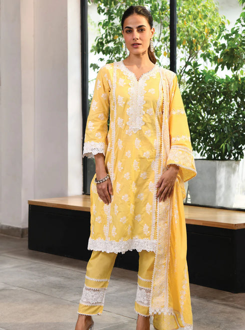 Lisburn Kurta With Lisburn Pants With Dupatta